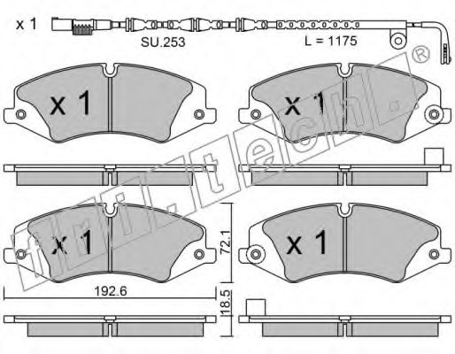 Комплект тормозных колодок, дисковый тормоз fri.tech. 853.6W