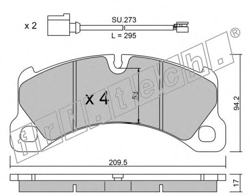 Комплект тормозных колодок, дисковый тормоз fri.tech. 972.0W