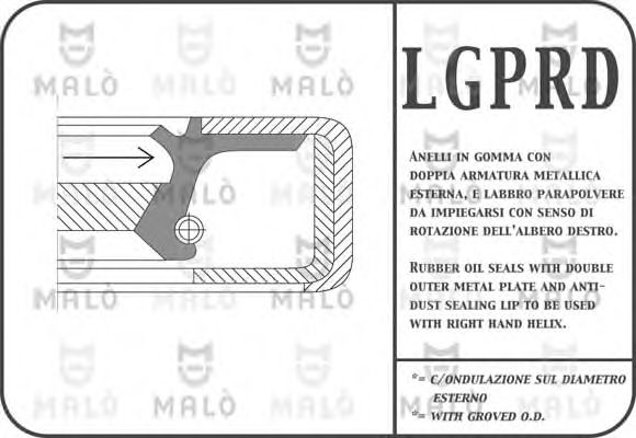 Уплотняющее кольцо, ступенчатая коробка передач MALÒ 672PRDA