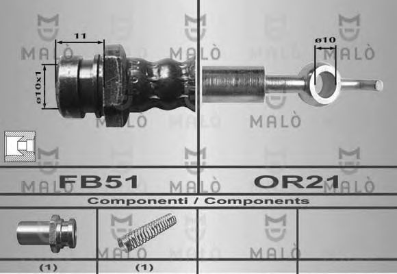 Тормозной шланг MALÒ 80389