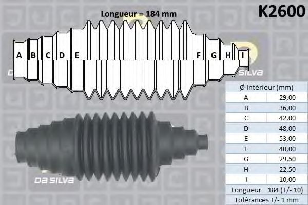 Комплект пылника, приводной вал DA SILVA G2600
