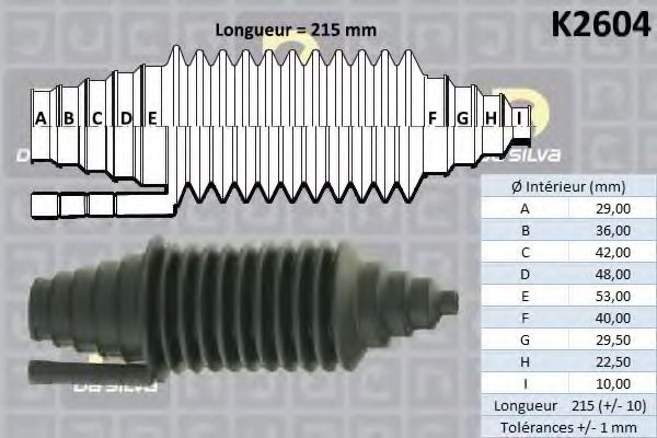 Комплект пылника, приводной вал DA SILVA G2604