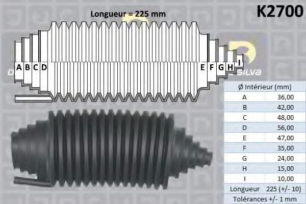 Комплект пылника, приводной вал DA SILVA G2700