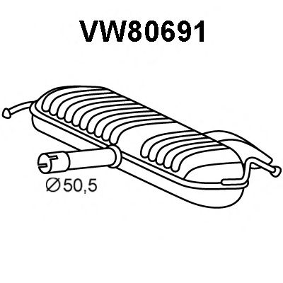 Глушитель выхлопных газов конечный VENEPORTE VW80691