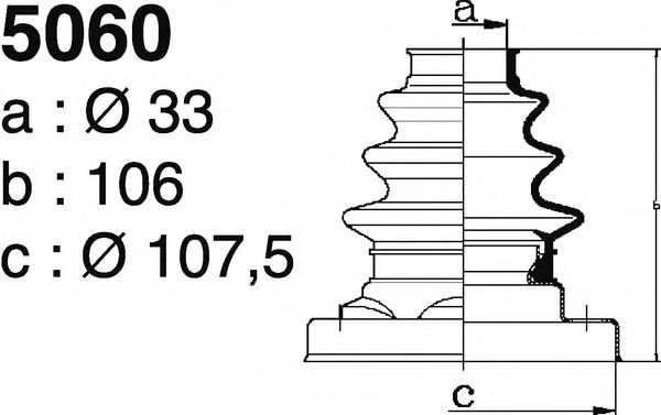 Комплект пылника, приводной вал DEPA 5060