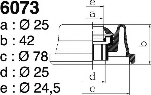 Комплект пылника, приводной вал DEPA S6073