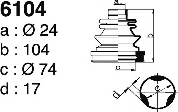 Комплект пылника, приводной вал DEPA 6104