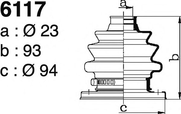 Комплект пылника, приводной вал DEPA 6117