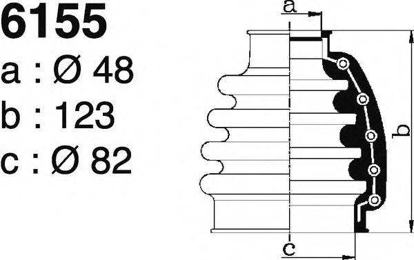 Комплект пылника, приводной вал DEPA 6155