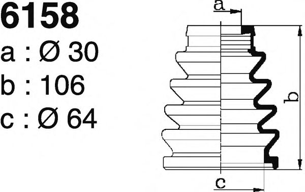 Комплект пылника, приводной вал DEPA 6158