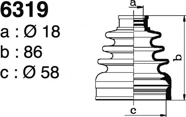 Комплект пылника, приводной вал DEPA 6319