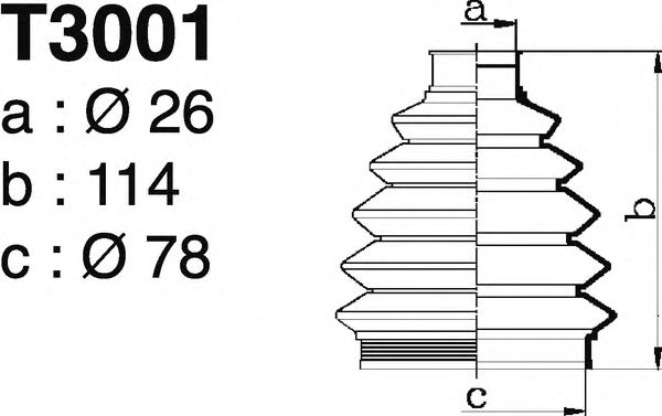 Комплект пылника, приводной вал DEPA T3001