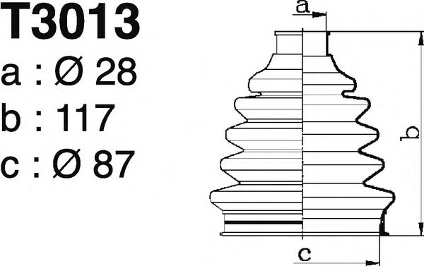 Комплект пылника, приводной вал DEPA T3013