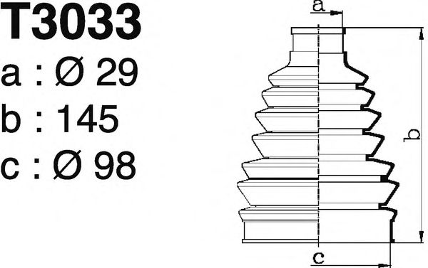 Комплект пылника, приводной вал DEPA T3033
