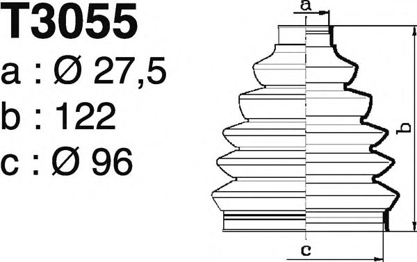 Комплект пылника, приводной вал DEPA T3055