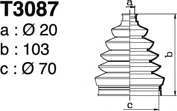 Комплект пылника, приводной вал DEPA T3087