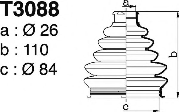 Комплект пылника, приводной вал DEPA T3088