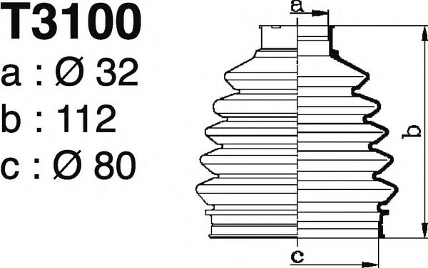 Комплект пылника, приводной вал DEPA T3100