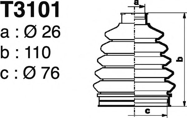 Комплект пылника, приводной вал DEPA T3101