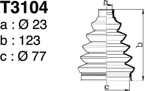 Комплект пылника, приводной вал DEPA T3104