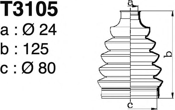 Комплект пылника, приводной вал DEPA T3105