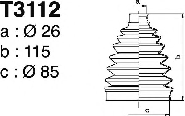 Комплект пылника, приводной вал DEPA T3112