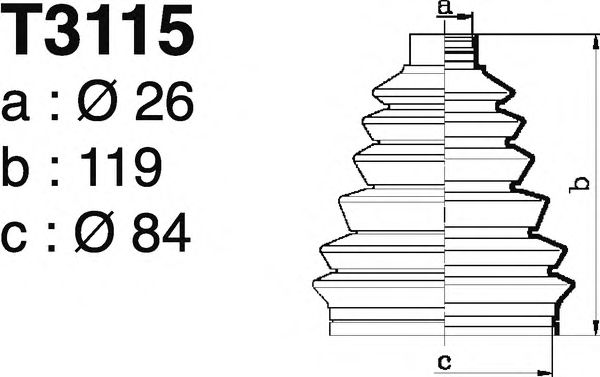Комплект пылника, приводной вал DEPA T3115