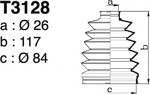 Комплект пылника, приводной вал DEPA T3128