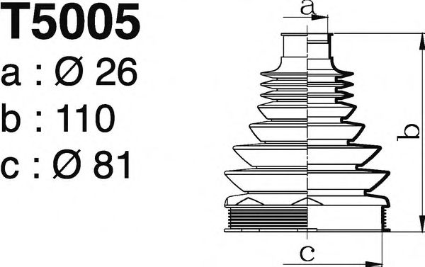 Комплект пылника, приводной вал DEPA T5005