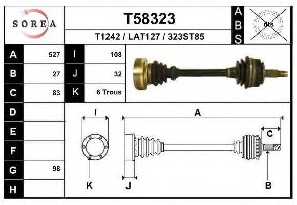 Приводной вал EAI T58323