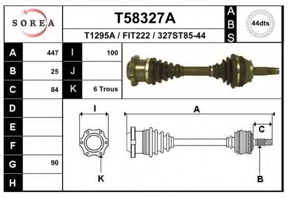 Приводной вал EAI T58327A