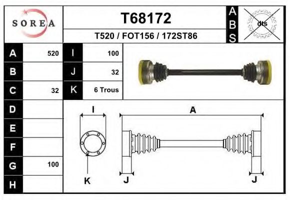 Приводной вал EAI T68172