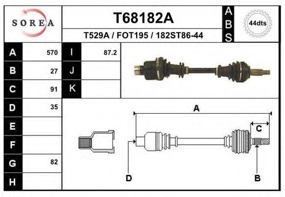 Приводной вал EAI T68182A