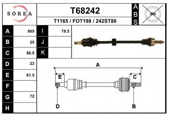 Приводной вал EAI T68242