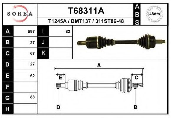 Приводной вал EAI T68311A