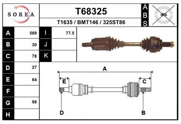 Приводной вал EAI T68325