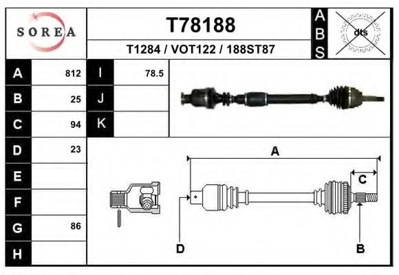 Приводной вал EAI T78188