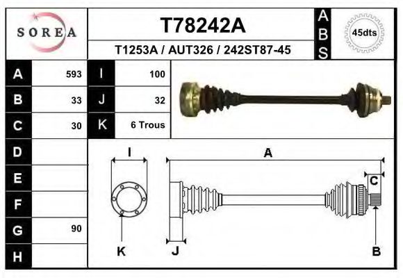 Приводной вал EAI T78242A