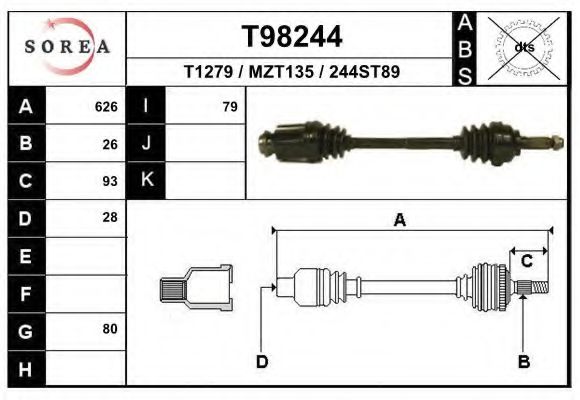 Приводной вал EAI T98244