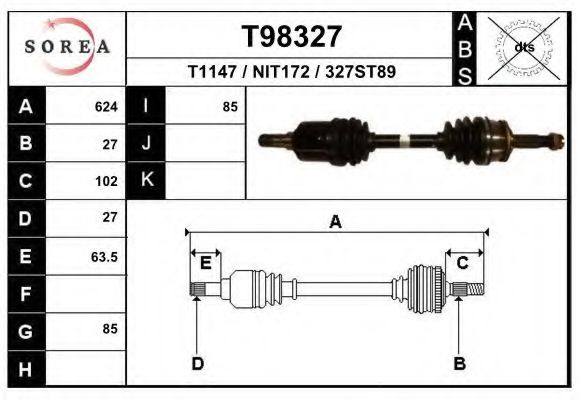 Приводной вал EAI T98327