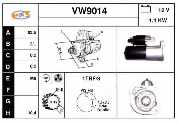 Стартер SNRA VW9014