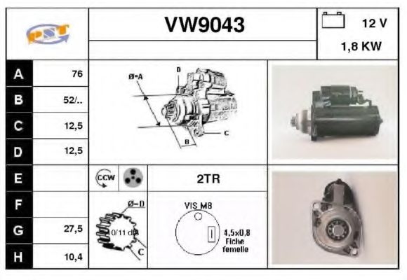 Стартер SNRA VW9043