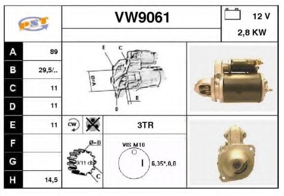 Стартер SNRA VW9061