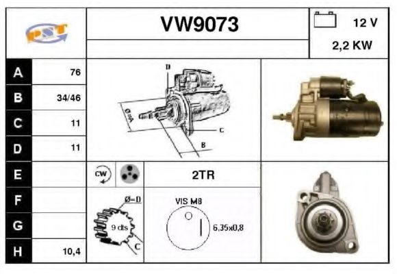 Стартер SNRA VW9073