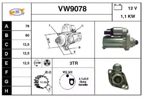 Стартер SNRA VW9078