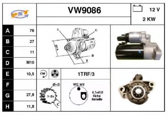 Стартер SNRA VW9086