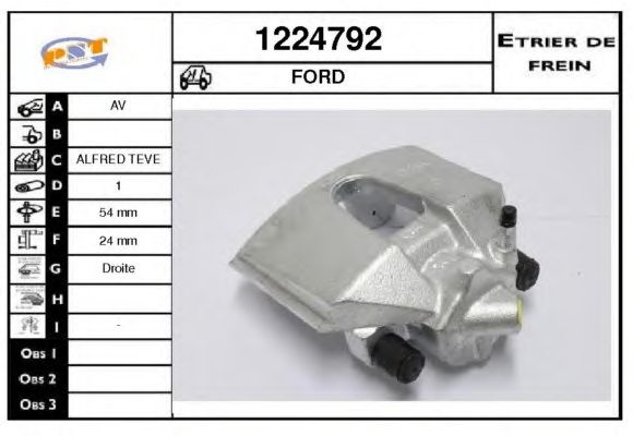Тормозной суппорт SNRA 1224792