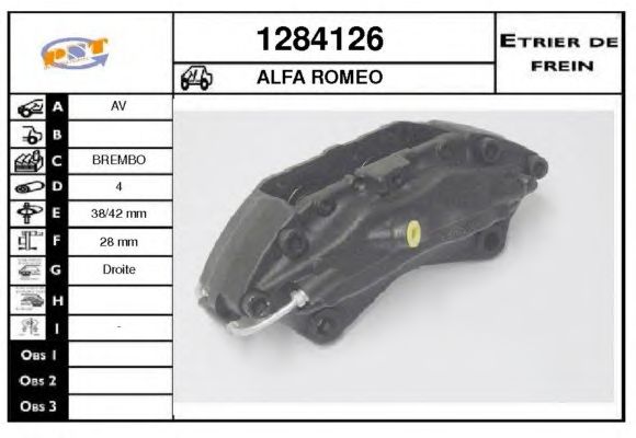 Тормозной суппорт SNRA 1284126