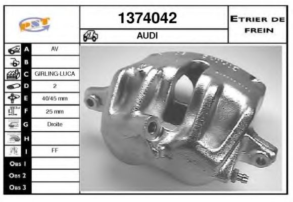 Тормозной суппорт SNRA 1374042