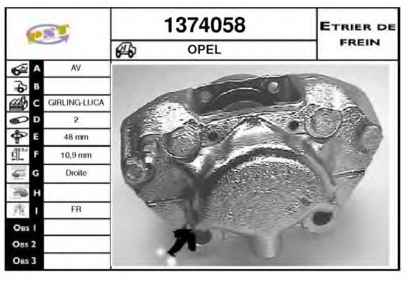 Тормозной суппорт SNRA 1374058